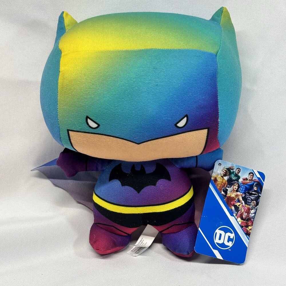 DC Comics Batman Chibi Plush Rainbow Gradient Toy Factory 8.5" - 9" NWT 2022